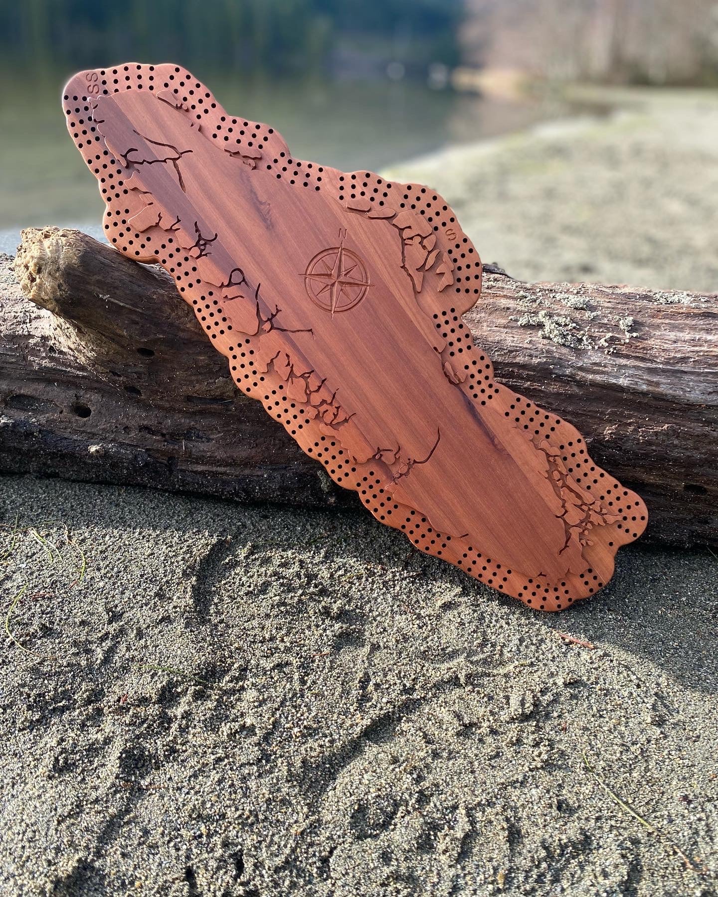 Large Vancouver Island Cribbage Board