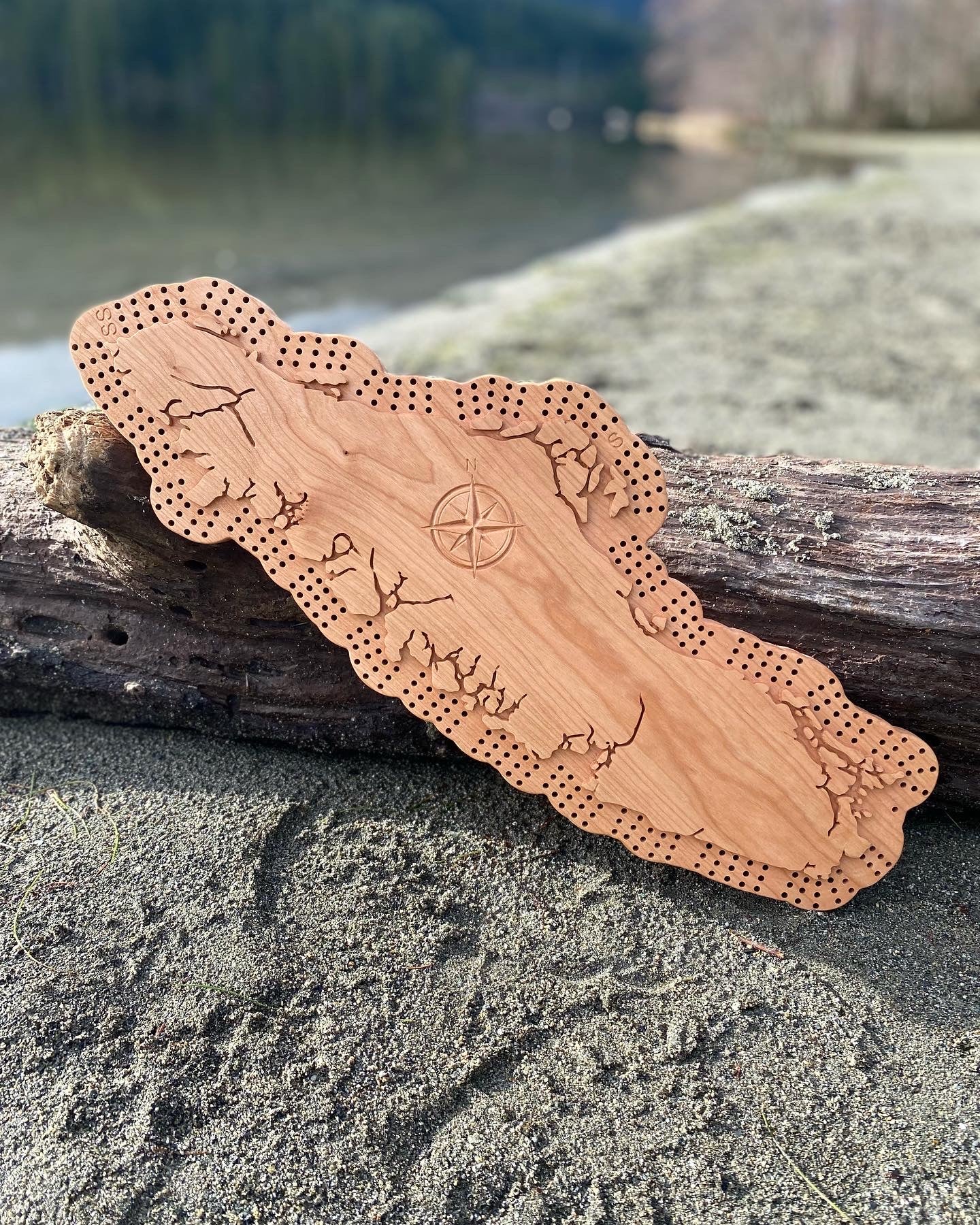 Large Vancouver Island Cribbage Board