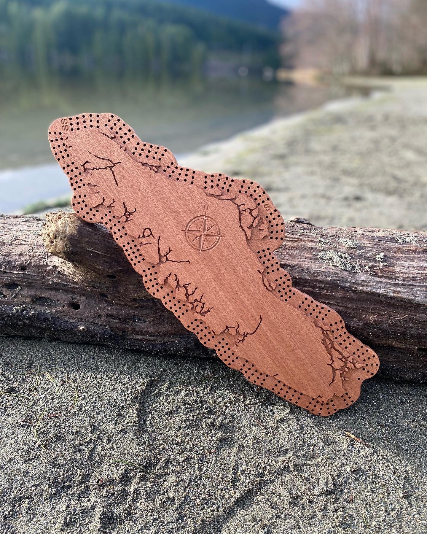 Large Vancouver Island Cribbage Board