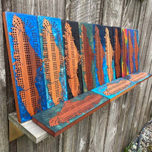 Vancouver Island Epoxy Cribbage Boards