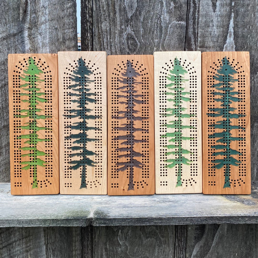 Sitka Tree Epoxy Cribbage Boards