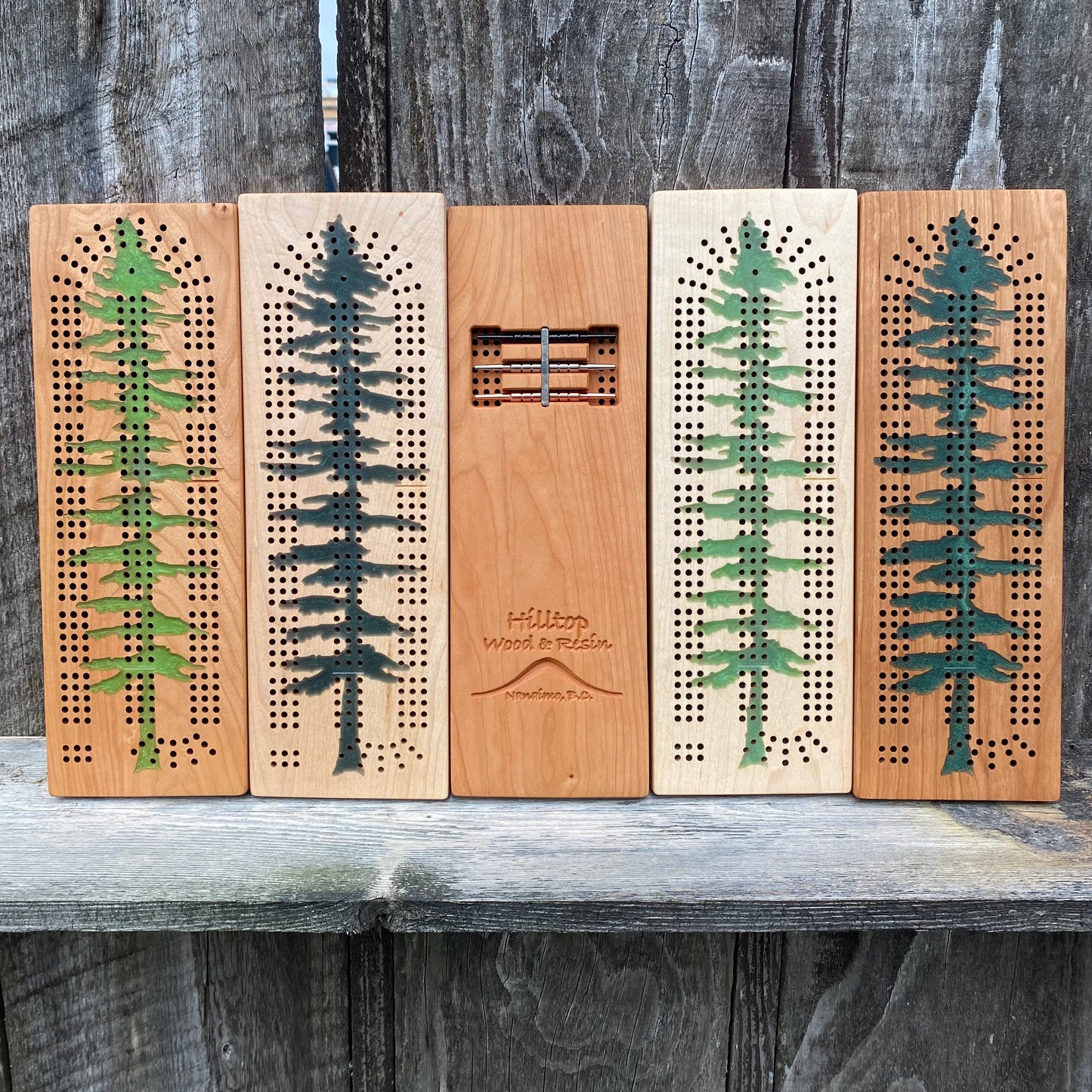 Sitka Tree Epoxy Cribbage Boards